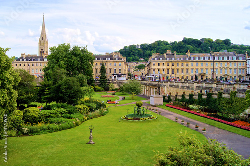 View over a park in Bath, Enlgand photo