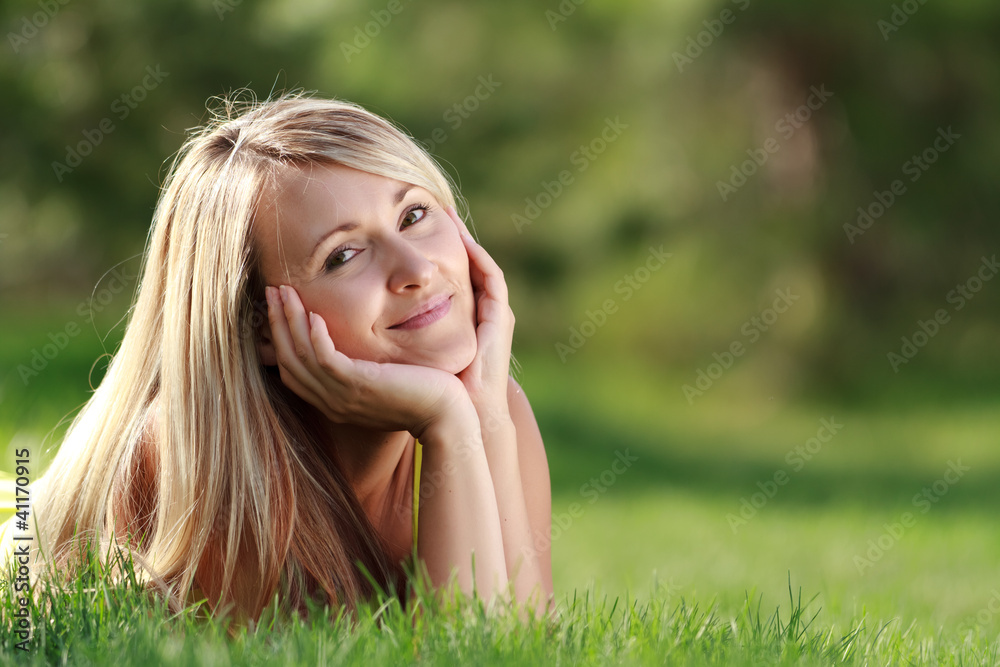 happy young attractive woman outdoors happy young attractive woman outdoors