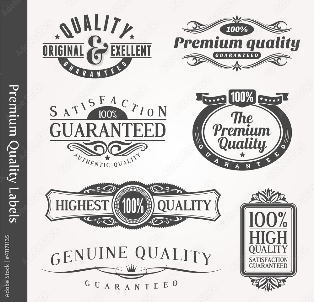 Fototapeta premium Vector decorative ornamental emblems of quality