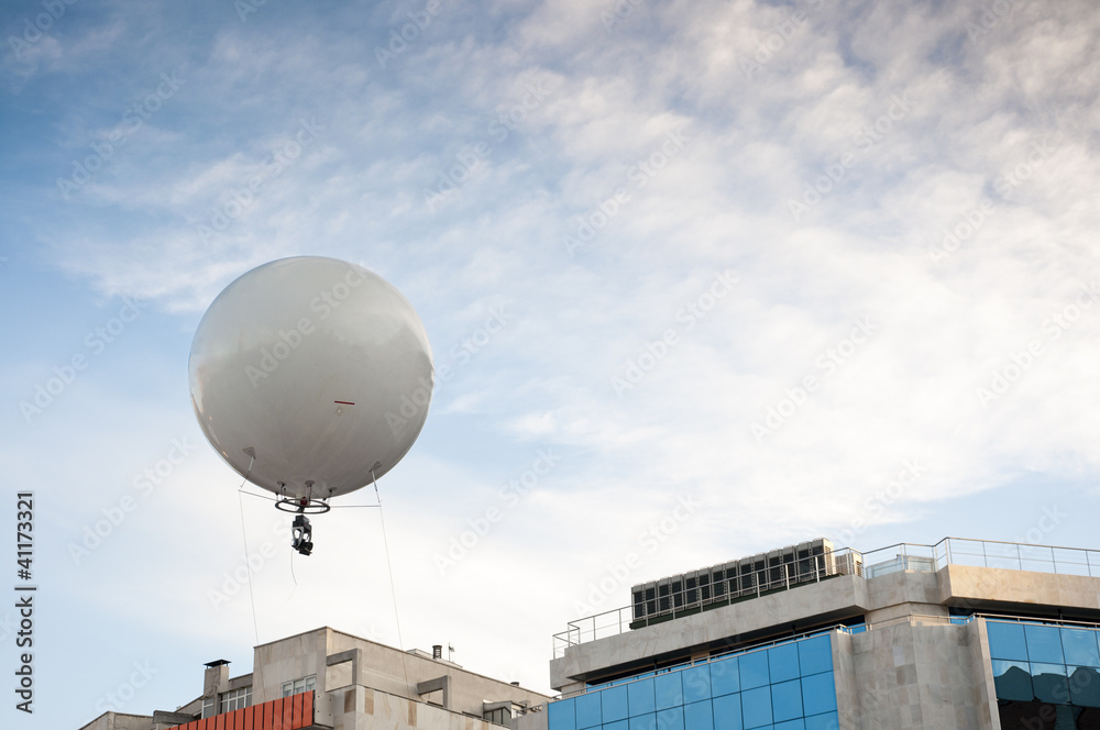 Fototapeta Aerial photography using a captive balloon