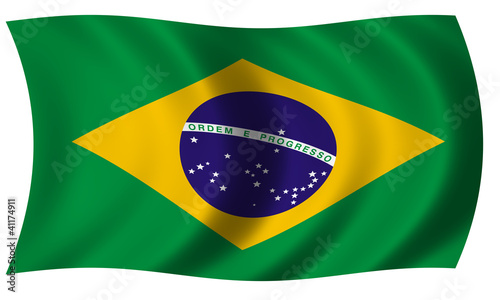 Brazil flag in wave