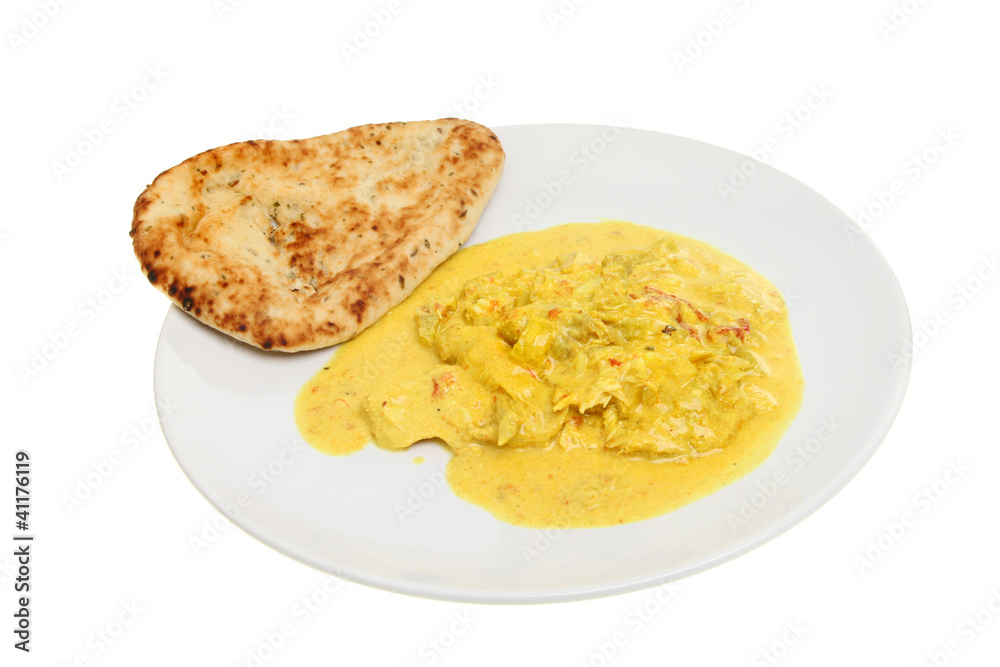 Chicken curry and naan