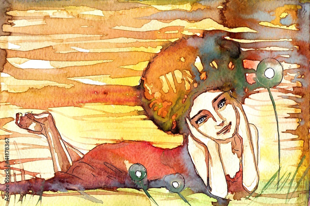 Obraz premium relaks młodej dziewczyny