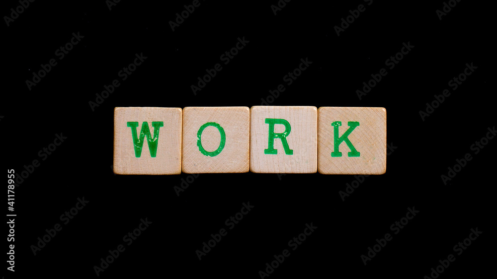 Letters on wooden blocks (work) Letters on wooden blocks (work)