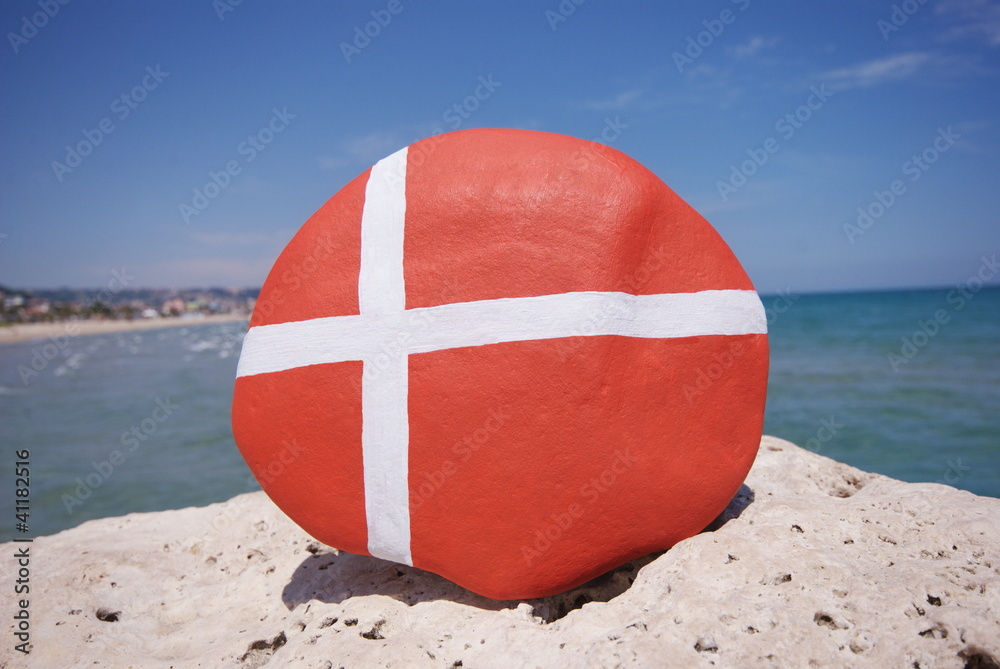 Danemark flag with sea background