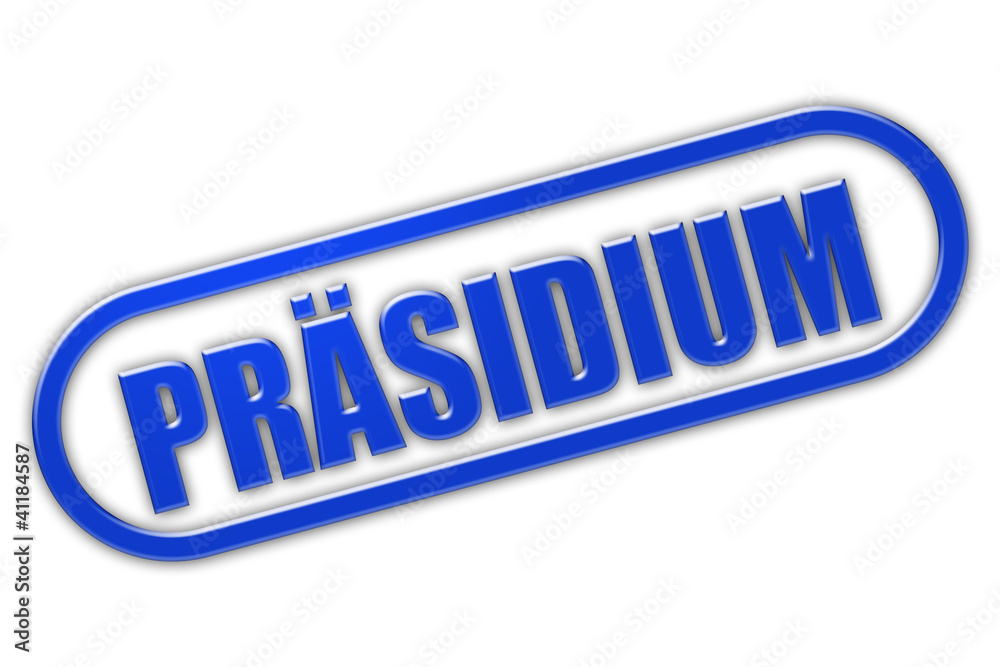 Stempel blau glas PRÄSIDIUM Stempel blau glas PRÄSIDIUM