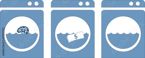 Washing machine / Brain and money wash (Vectors)