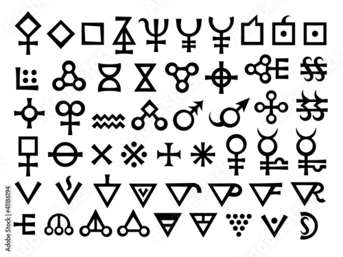 Alchemical Signs, part 2: Matters, Liquids and Acids (Alchemical Symbols set).