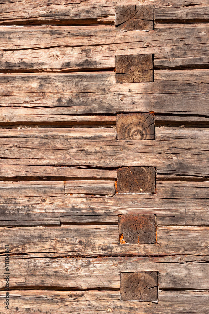Wooden wall of old house in countryside Wooden wall of old house in countryside
