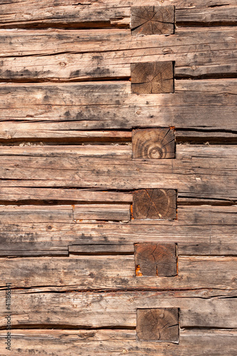Wooden wall of old house in countryside