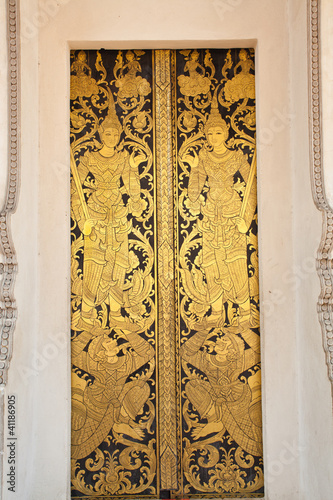 gold thai traditional door