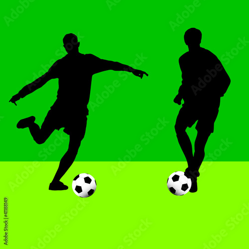 Fototapeta Naklejka Na Ścianę i Meble -  football player with ball silhouette vector