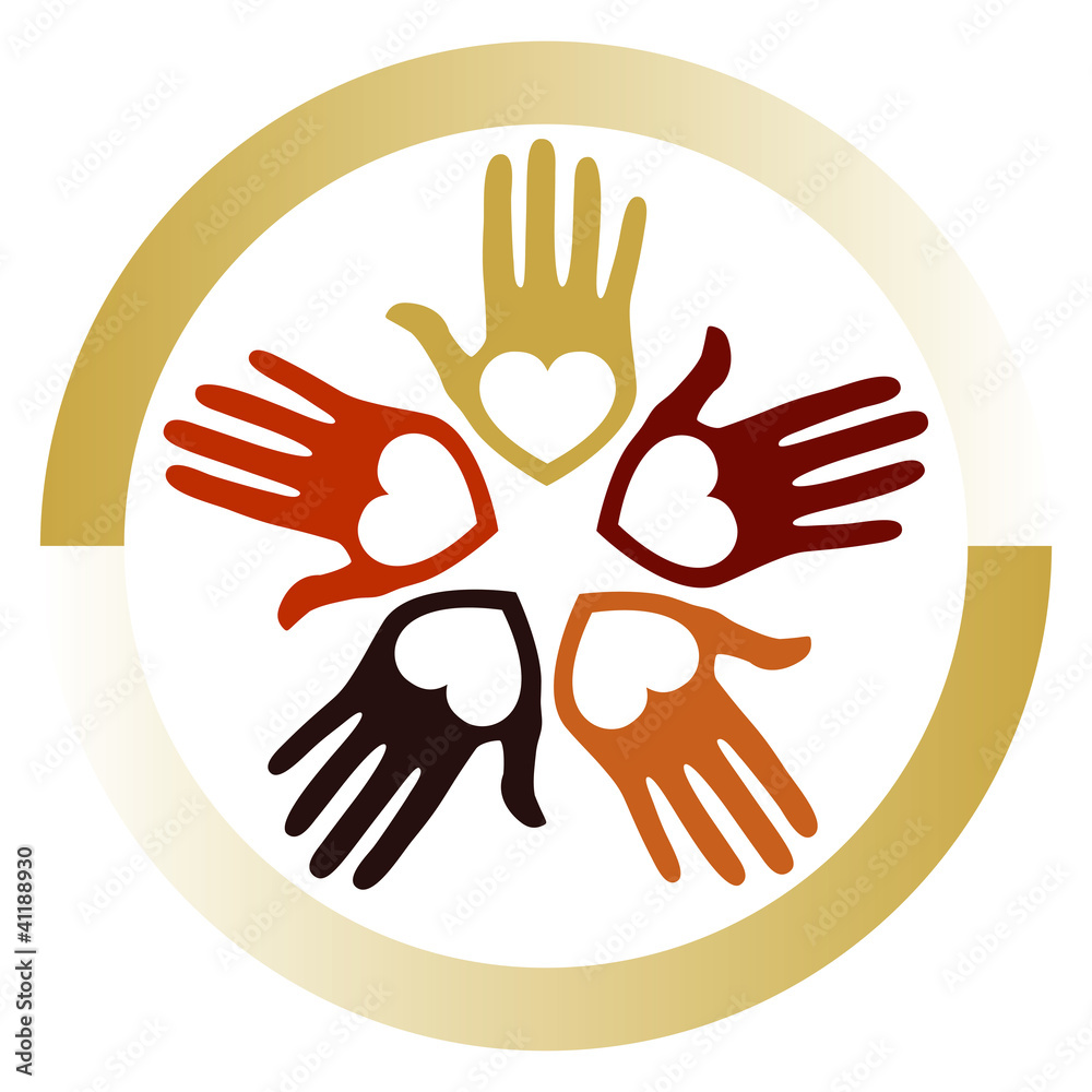 Obraz premium United loving hands design vector.