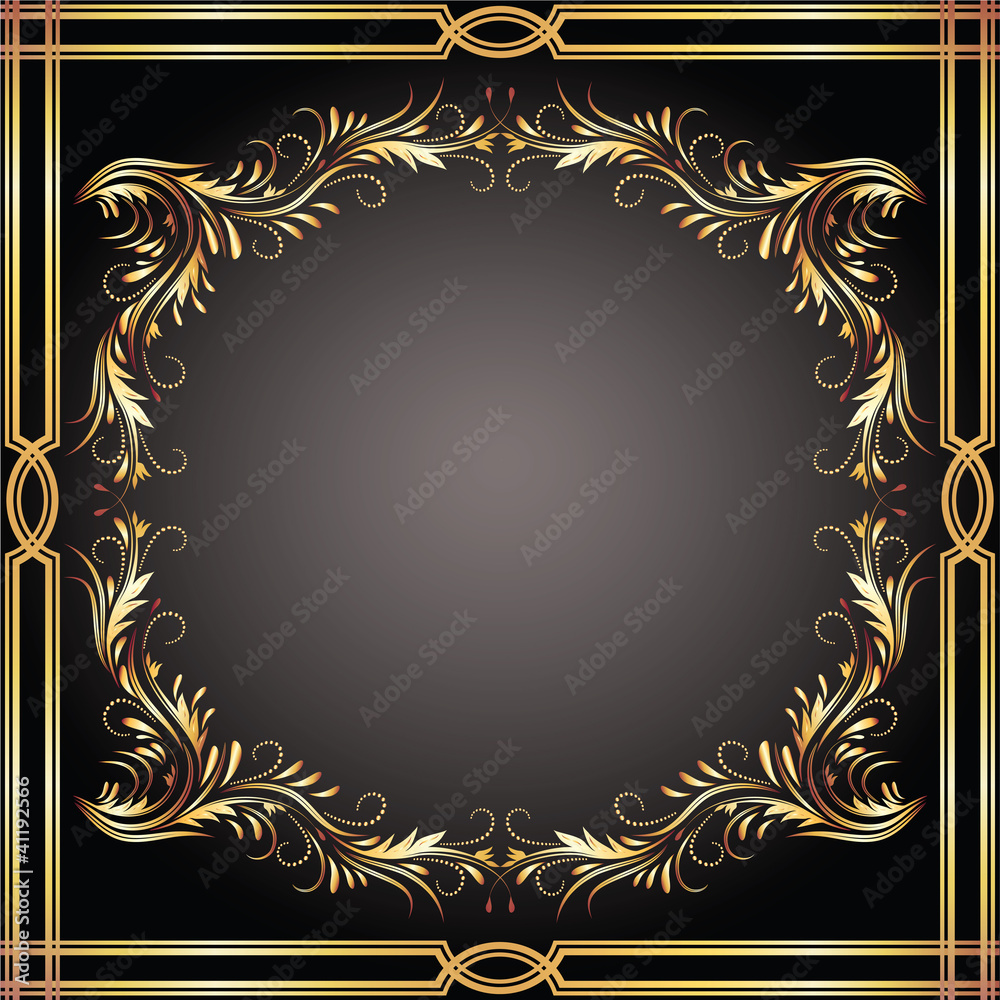 Background with golden ornament