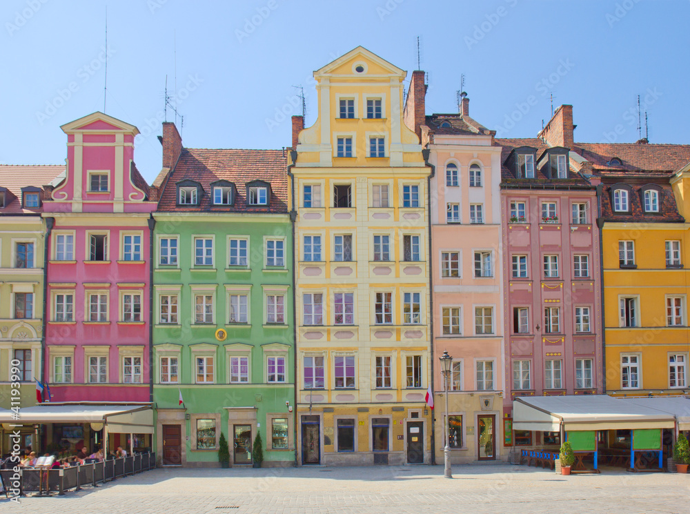 market square in old town of Wroclaw, Poland