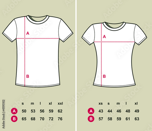 T-Shirt Sizes (men and women)