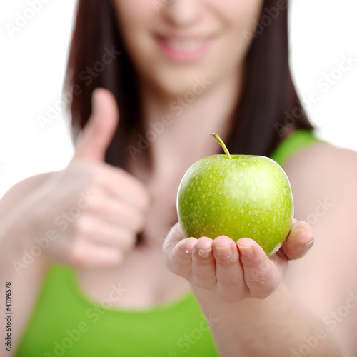 Jung Beauty with a green Apple photo