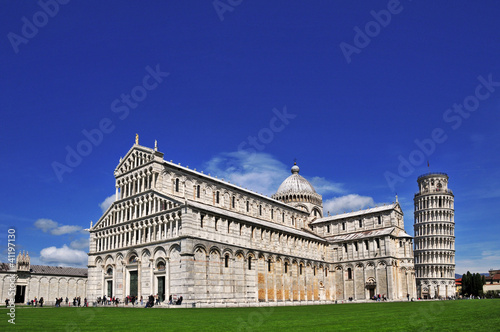 Fotografie, Obraz Pisa, piazza dei miracoli e torre pendente