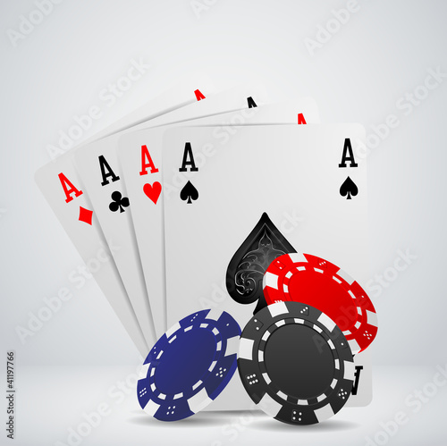 Chip and cards for poker, casino