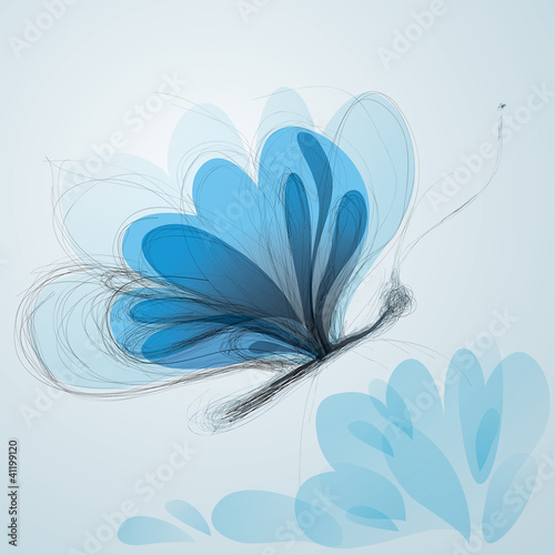 Butterfly like flower / Surreal sketch