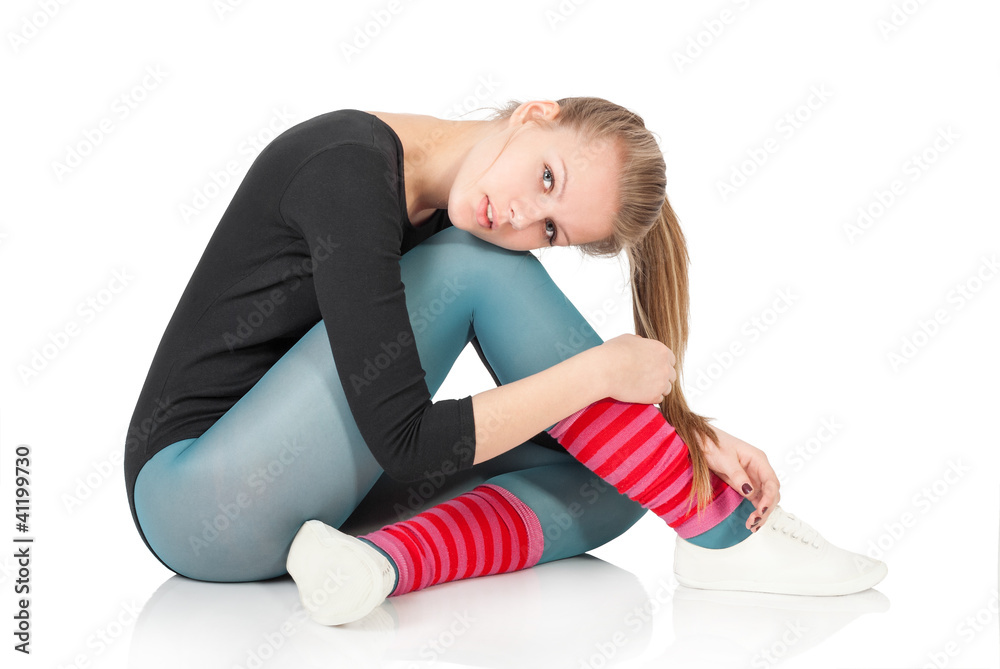 Sport and health care. Weight loss fitness woman. Sport and health care. Weight loss fitness woman.