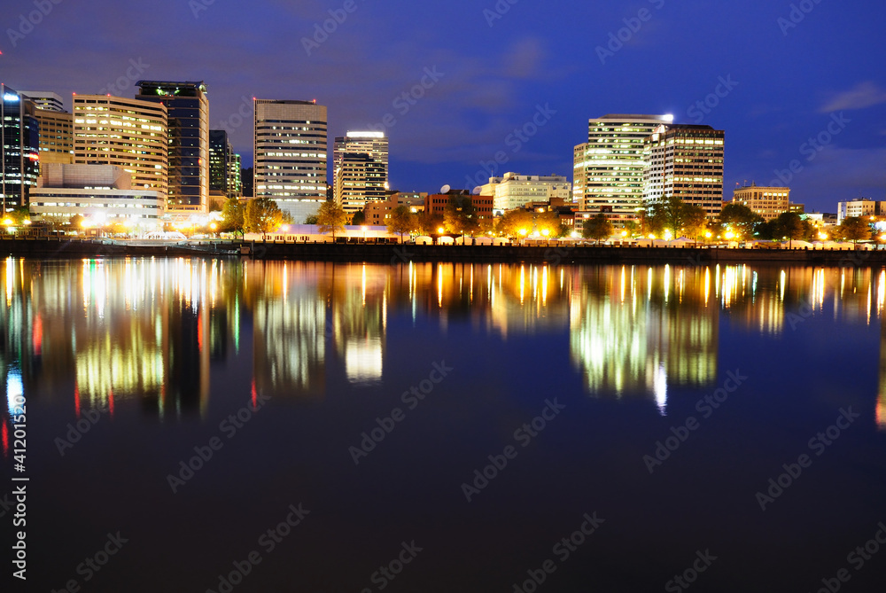 Portland Downtown View in night time