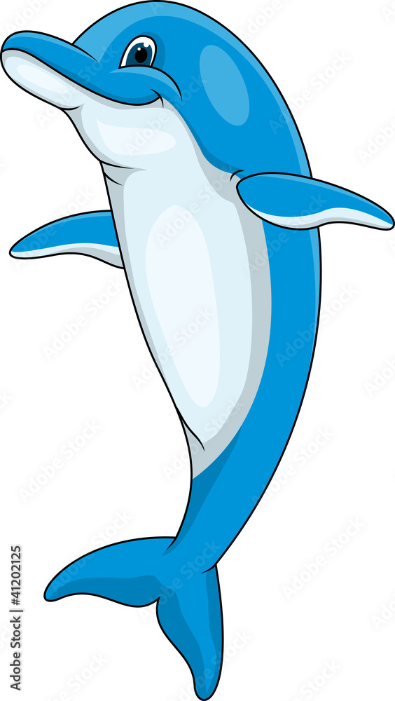 Naklejka premium Funny dolphin cartoon