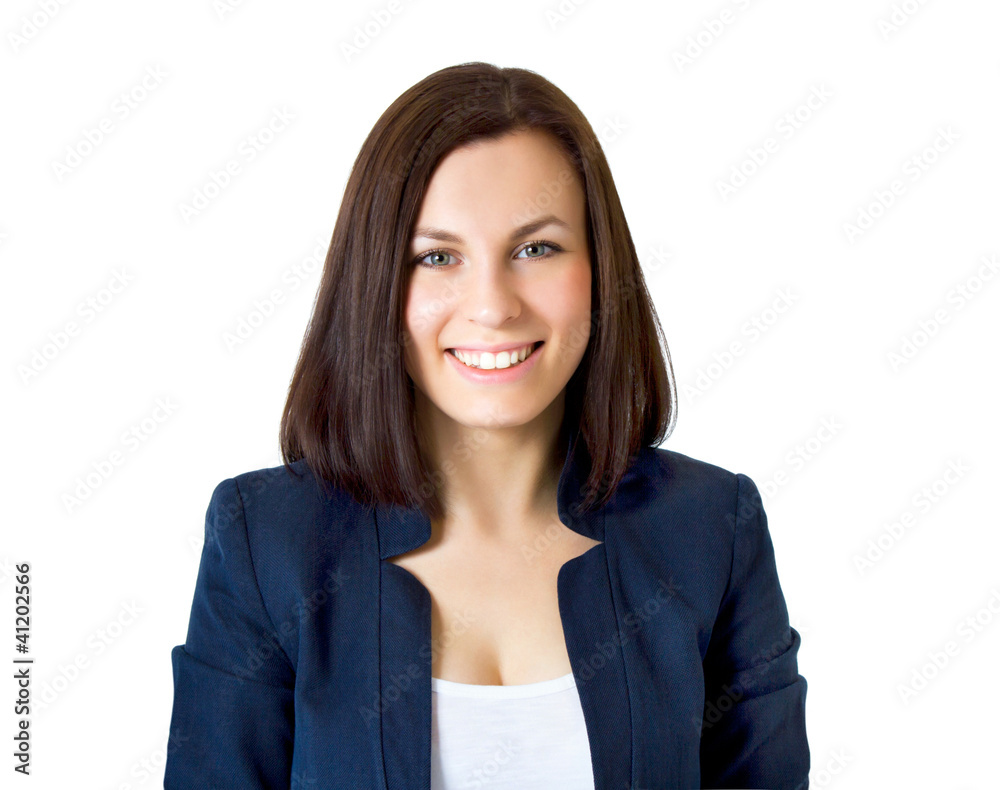 Smiling business woman. Isolated over white background Smiling business woman. Isolated over white background