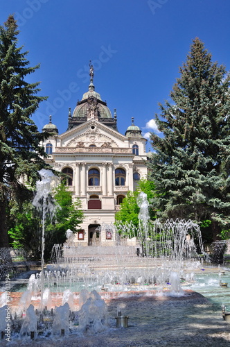 Theatre of J. Borodac with fountain, Kosice, Slovakia photo