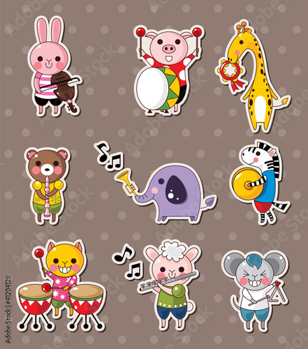 animal play music stickers