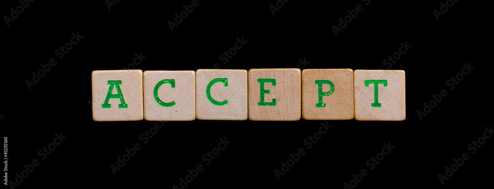 Letters on old wooden blocks (accept) Letters on old wooden blocks (accept)