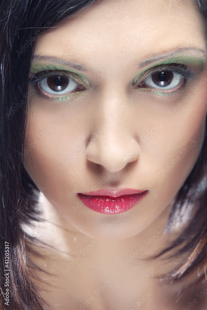 custom made wallpaper toronto digitalPortrait of young beautiful woman with short dark hair