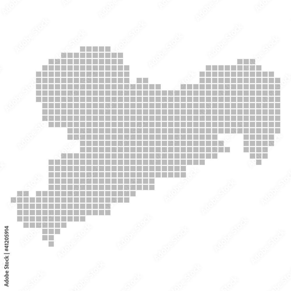 Pixelkarte - Bundesland Sachsen