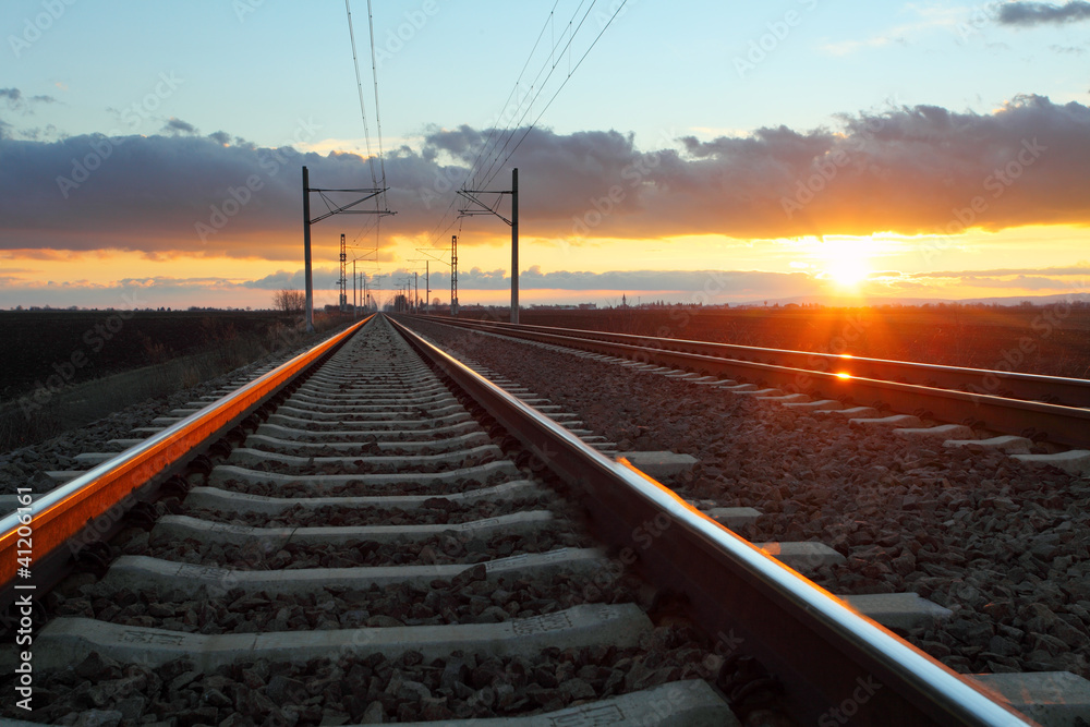 Railway at dusk