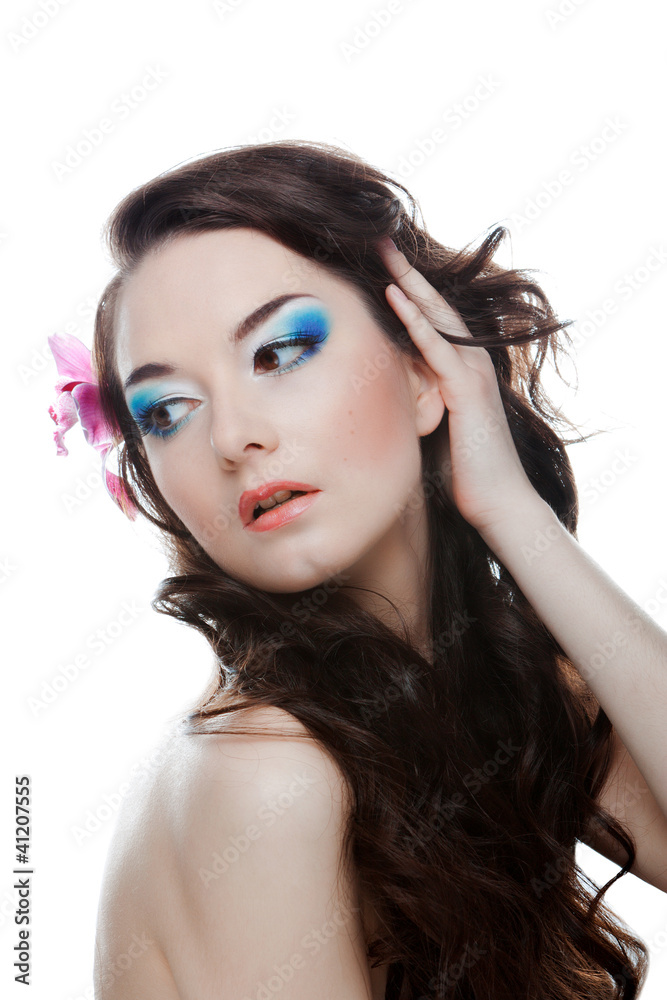 beauty woman with flower