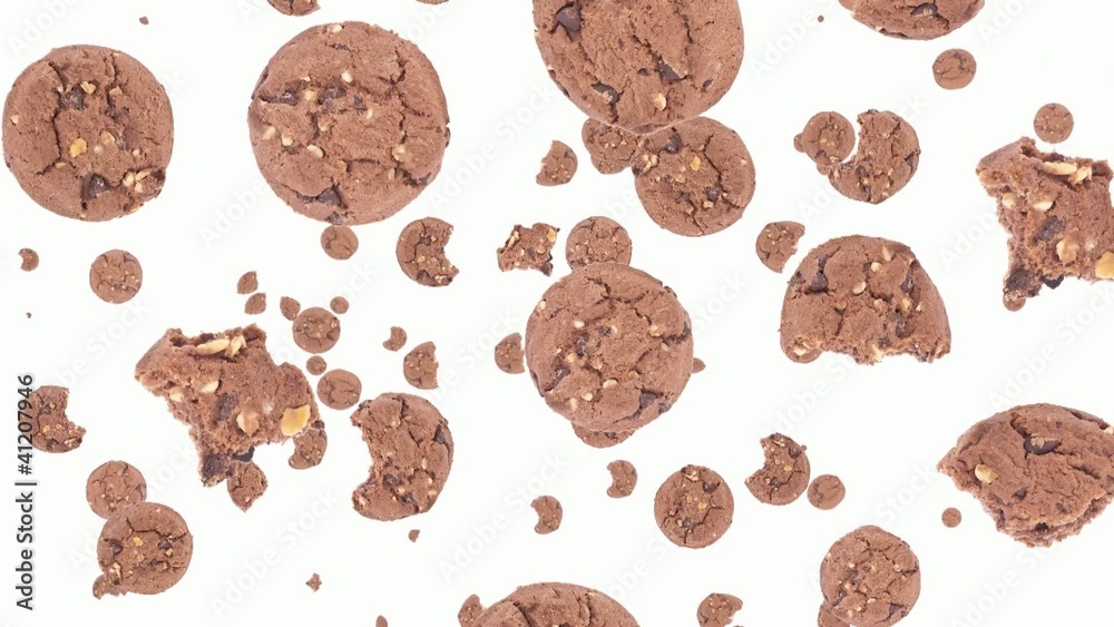 Falling brown cookies