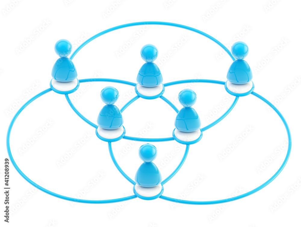 Social network symbol as linked human figures Social network symbol as linked human figures