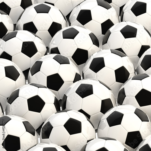 Pile of football balls as a background
