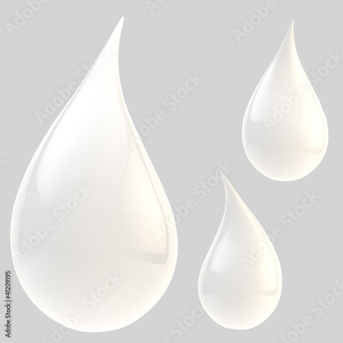Glossy liquid drops isolated