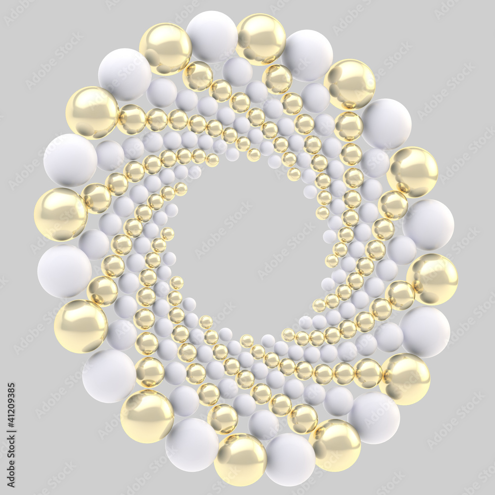 Obraz premium Round frame made of spheres isolated