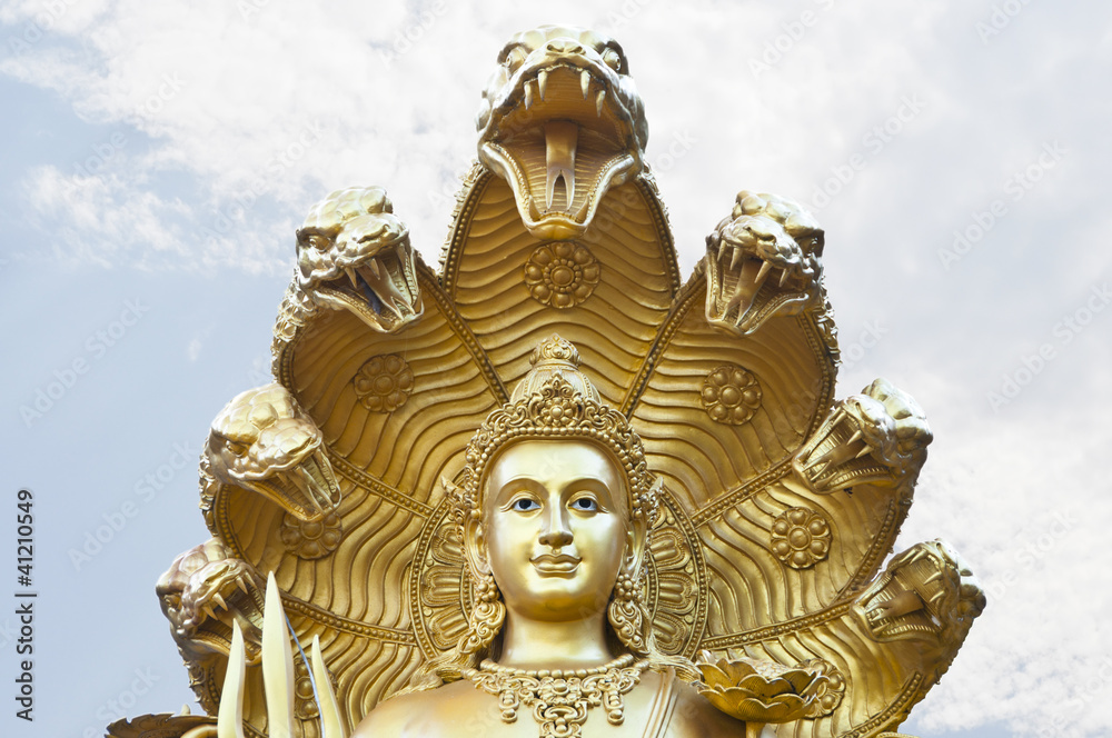 Fototapeta premium Narai with seven head naga.