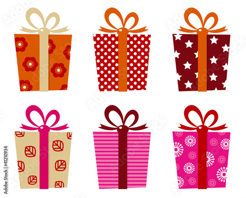 Retro gifts set isolated on white