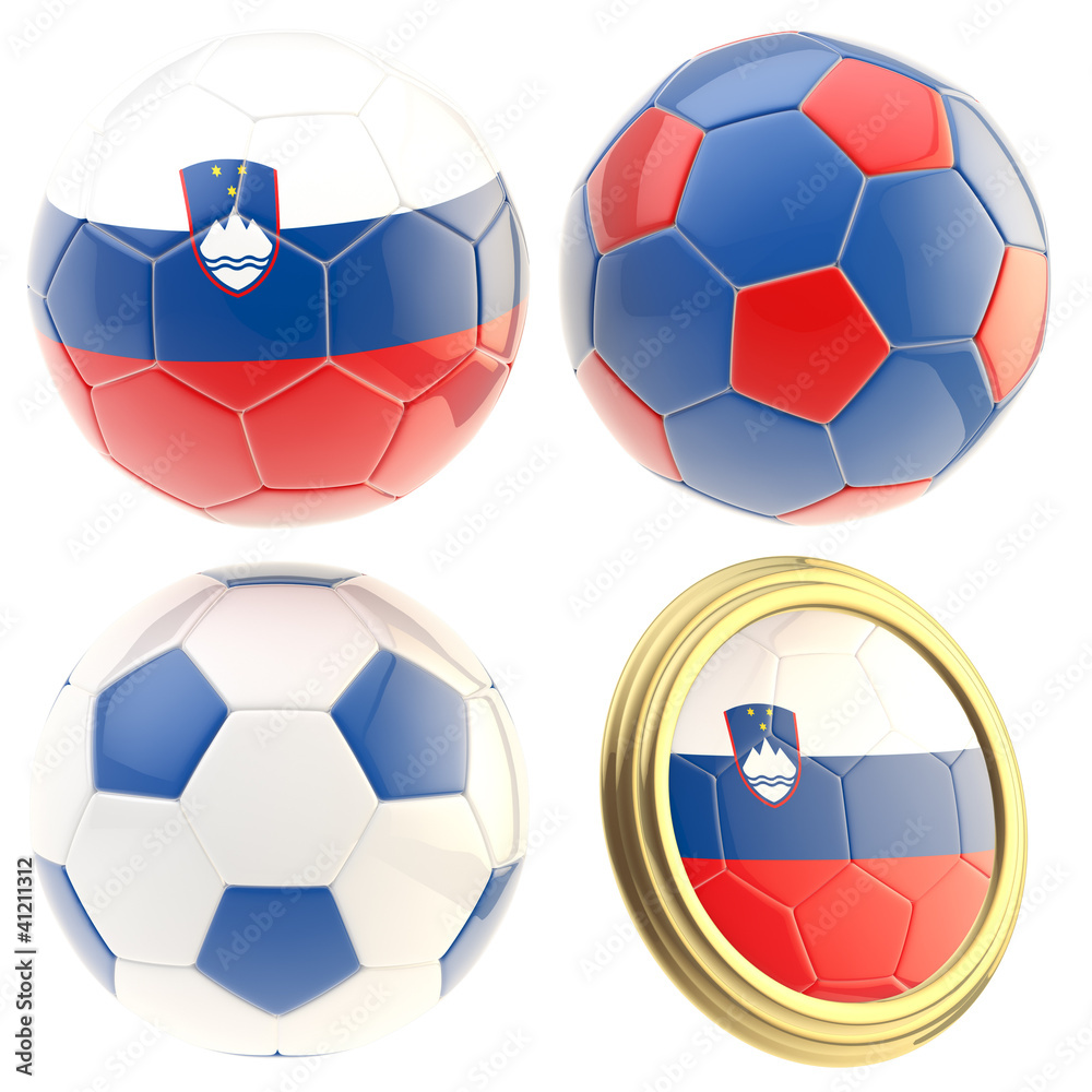 Fototapeta premium Slovenia football team attributes isolated