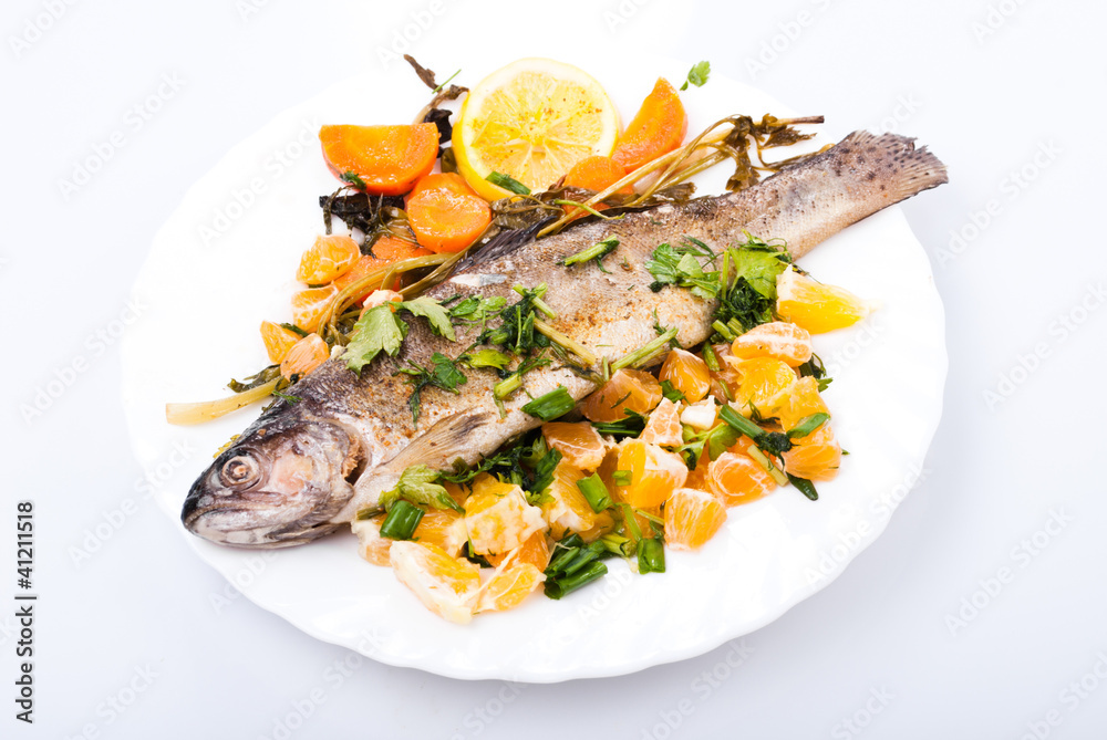 Roasted trout