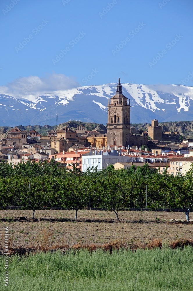 Town and Sierra Nevada mountains, Guadix © Arena Photo UK