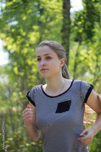 attractive woman running