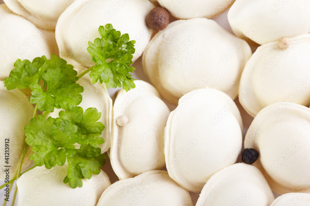 Traditional Russian cuisine. Pelmeni Traditional Russian cuisine. Pelmeni