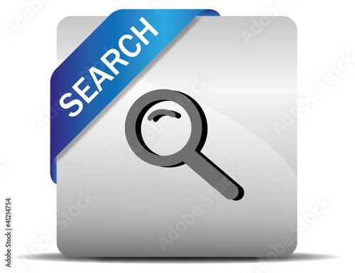 Button blau - Search Suchen Lupe Suchmaschine finden