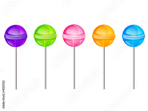Vector illustration of colorful lollipops