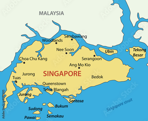 Republic of Singapore - vector map